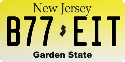 NJ license plate B77EIT