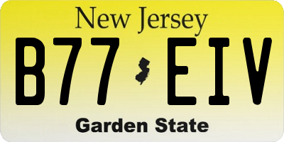 NJ license plate B77EIV