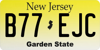NJ license plate B77EJC