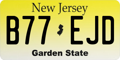 NJ license plate B77EJD