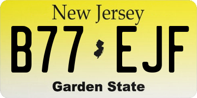 NJ license plate B77EJF