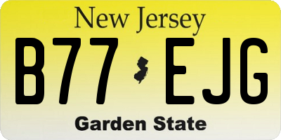 NJ license plate B77EJG