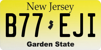 NJ license plate B77EJI