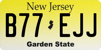 NJ license plate B77EJJ