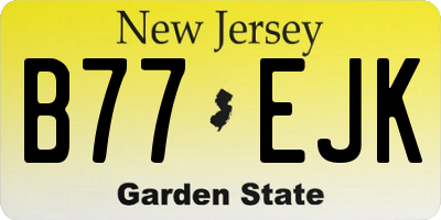 NJ license plate B77EJK