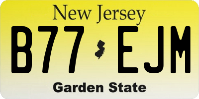 NJ license plate B77EJM
