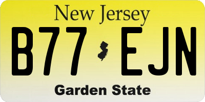 NJ license plate B77EJN