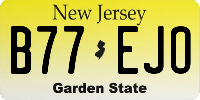 NJ license plate B77EJO