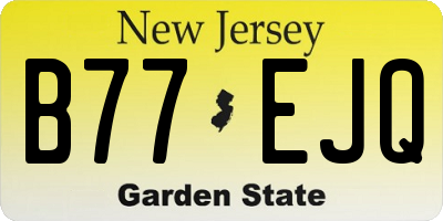 NJ license plate B77EJQ