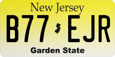 NJ license plate B77EJR