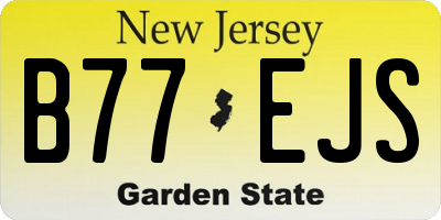 NJ license plate B77EJS