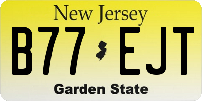NJ license plate B77EJT