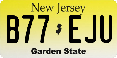 NJ license plate B77EJU