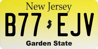 NJ license plate B77EJV