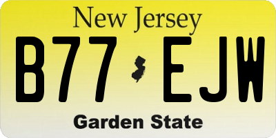 NJ license plate B77EJW