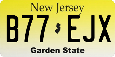 NJ license plate B77EJX