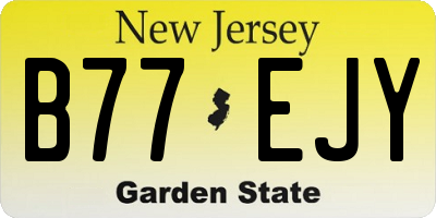 NJ license plate B77EJY