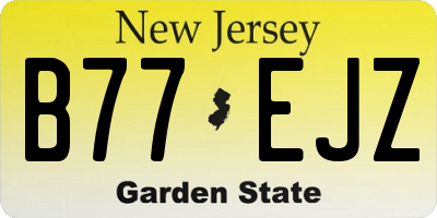 NJ license plate B77EJZ