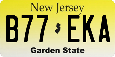 NJ license plate B77EKA