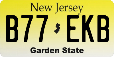 NJ license plate B77EKB