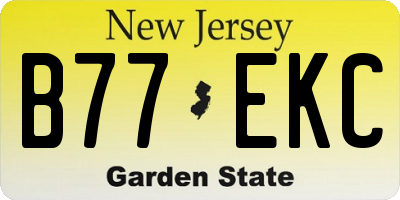 NJ license plate B77EKC