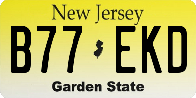 NJ license plate B77EKD
