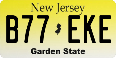 NJ license plate B77EKE