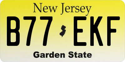 NJ license plate B77EKF