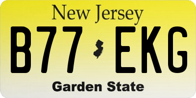 NJ license plate B77EKG