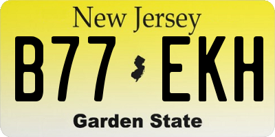 NJ license plate B77EKH