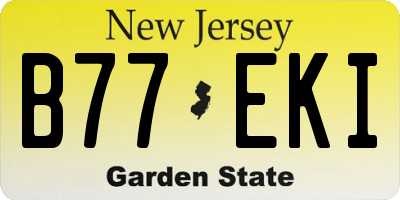 NJ license plate B77EKI