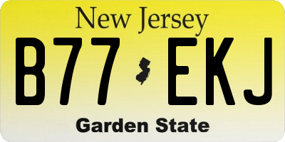 NJ license plate B77EKJ