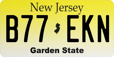 NJ license plate B77EKN