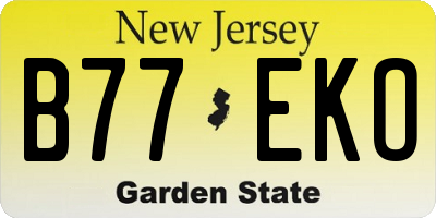 NJ license plate B77EKO