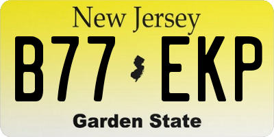 NJ license plate B77EKP