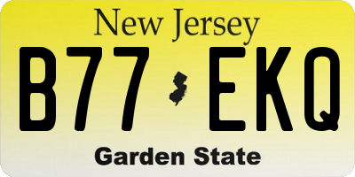 NJ license plate B77EKQ