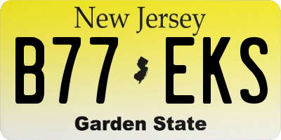 NJ license plate B77EKS
