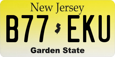 NJ license plate B77EKU