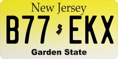 NJ license plate B77EKX