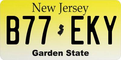 NJ license plate B77EKY