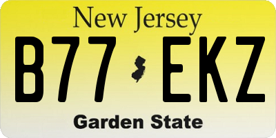 NJ license plate B77EKZ
