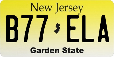 NJ license plate B77ELA