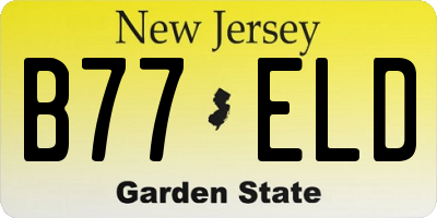 NJ license plate B77ELD