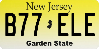 NJ license plate B77ELE