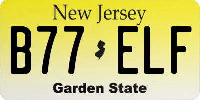 NJ license plate B77ELF