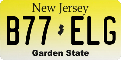 NJ license plate B77ELG