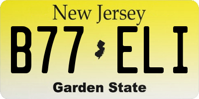 NJ license plate B77ELI