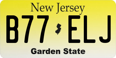 NJ license plate B77ELJ