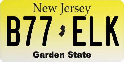 NJ license plate B77ELK