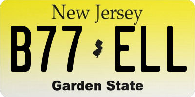 NJ license plate B77ELL